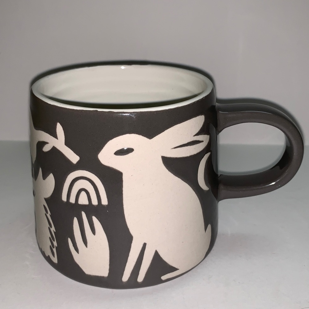 Gray Ceramic Mug with Rabbit Design - Picture 7 of 8